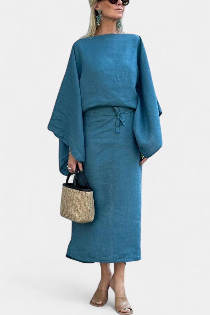 Szymański™ | Sukienka Kimono z Paskiem