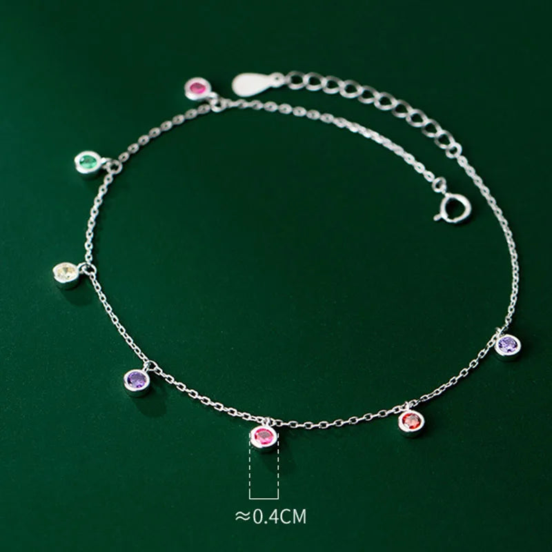 Elegancka srebrna bransoletka na kostkę