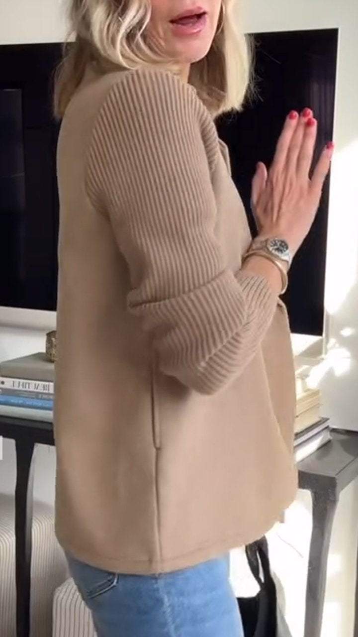 Szymański™ | Premium Elegancki Żakiet z Dzianinowymi Rękawami