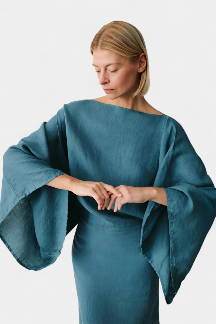 Szymański™ | Sukienka Kimono z Paskiem