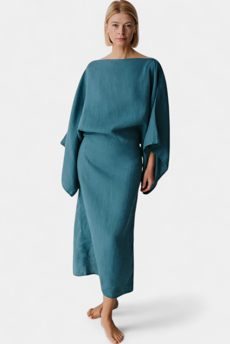 Szymański™ | Sukienka Kimono z Paskiem