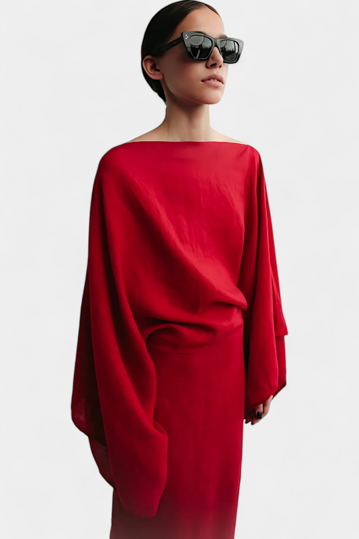 Szymański™ | Sukienka Kimono z Paskiem