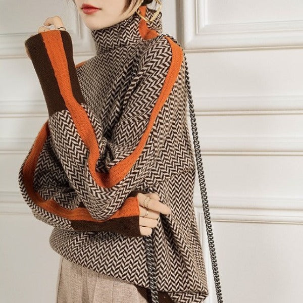 Szymański™ | Sweter z wyraźnymi kontrastującymi paskami