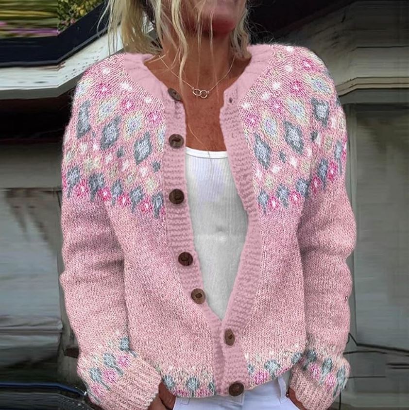 Szymański™ | Różowy sweter z nadrukiem