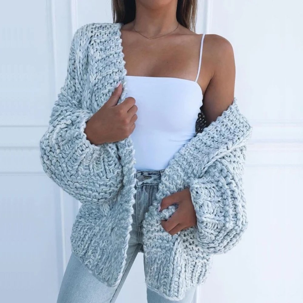 Szymański™ | Gruby Sweter Luźny Kardigan